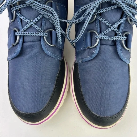 Sorel Cozy Carnival Waterproof Sporty Lightweight Lace Up Navy Blue Black Boots - Picture 4 of 13